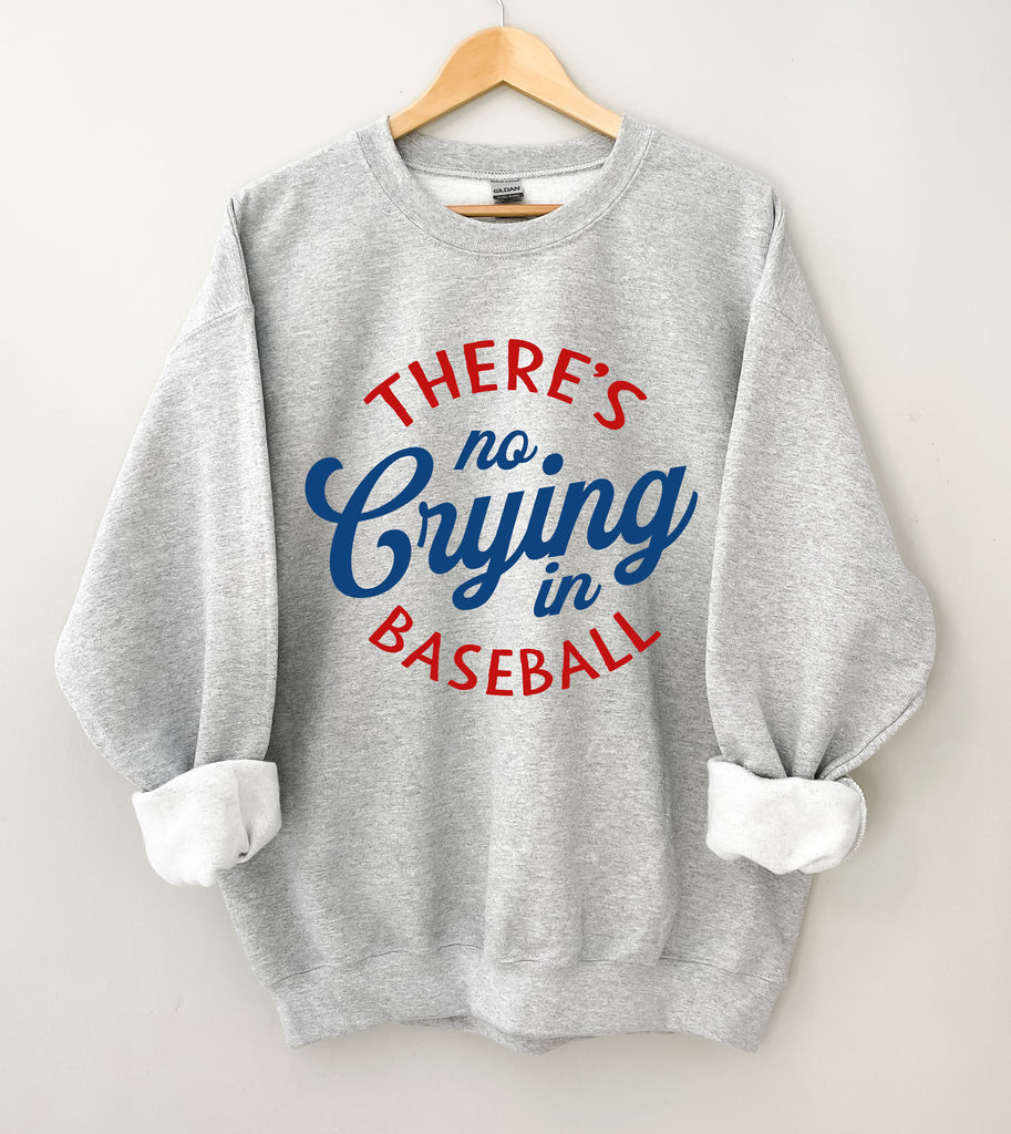 There's No Crying In Baseball-Baseball Mom Sweatshirt, Funny Baseball –  CraftShopEtc